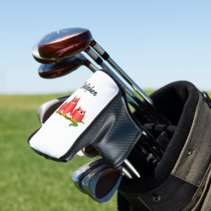 Rode Uilen Ontwerp Gepersonaliseerd Golfheadcover