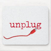 Rode USB-kabel met UNPLUG-tekst Muismat (Voorkant)