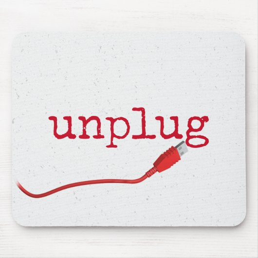 Rode USB-kabel met UNPLUG-tekst Muismat (Voorkant)