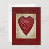  Rode Valentijn Bloemen Hart Briefkaart (Voorkant / Achterkant)