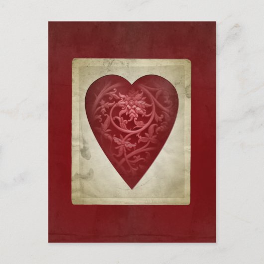  Rode Valentijn Bloemen Hart Briefkaart (Voorkant)