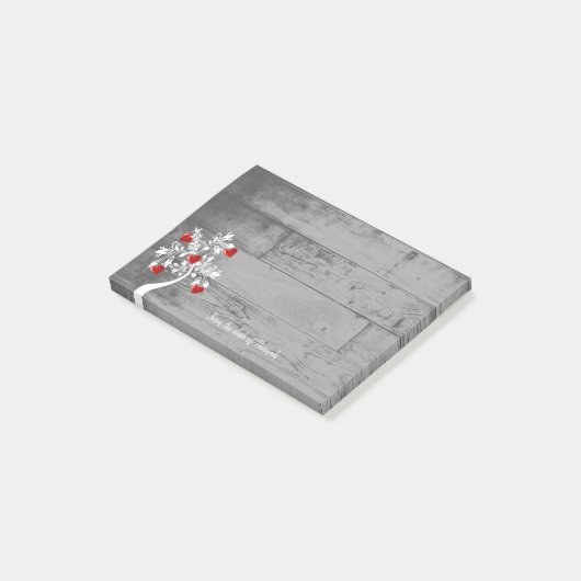 Rode Valentijn - Harten - Aangepaste notities Post-it® Notes (Schuin)