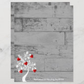 Rode Valentijn - Harten - Aangepaste papierpagina (Voorkant / Achterkant)