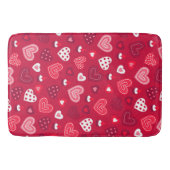 Rode Valentijn hartenpatroon Badmat (Voorkant)