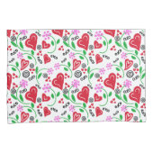 Rode Valentijn hoort roze bloemen Kussensloop (Voorkant-Rechts)