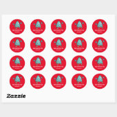 Rode Valentijnsdag Alien Monster School Ronde Sticker (Vel)