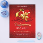 Rode Valentijnsdag Event Heart Box & Roos Petals Flyer (Enkel)