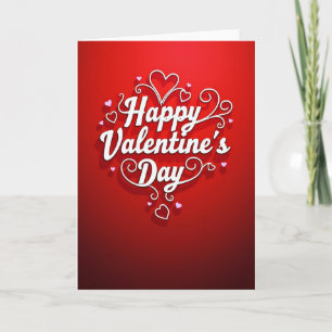 Rode Valentijnsdag Romantische Scriptkaart Kaart