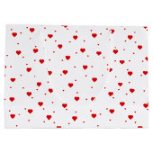 Rode Valentijnse  harten patroon Groot Cadeauzakje (Achterkant)
