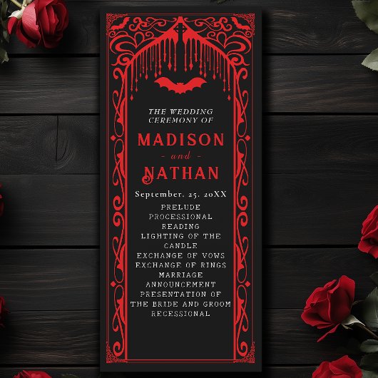 Rode Vampier Kathedraal Gotische bruiloft Programma