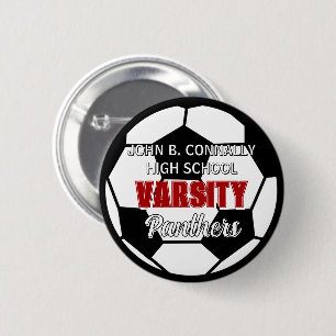 Rode Varsity Voetbal Aangepaste Hoge School Geest Ronde Button 5,7 Cm