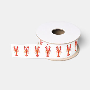 Rode veelhoekige kreeft grosgrain lint