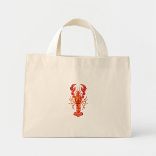 Rode veelhoekige kreeft mini tote bag