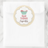 Rode Velvet Cupcake Scallop Label (Tas)