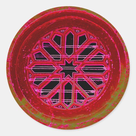 Rode Venster Mandala sticker (Voorkant)