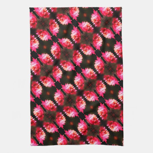 Rode ventilator in zonlicht sluit patroon op theedoek (Verticaal)