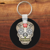 Rode ventilator Suiker Sleutelhanger Button (Voorkant)