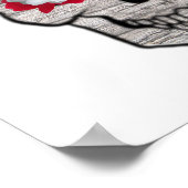 Rode ventilatordag van de dode Hipster Skull Print (Hoek)