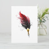 Rode veren pen met gouden penpunt programma (Staand voorkant)