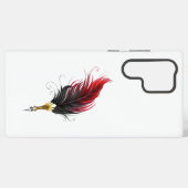 Rode veren pen met gouden penpunt samsung galaxy hoesje (Achterkant horizontaal)