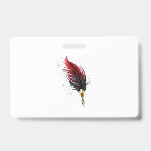 Rode veren pen met gouden punt badge
