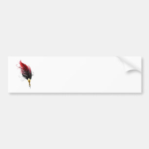 Rode veren pen met gouden punt bumpersticker