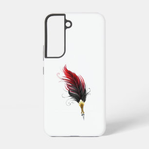 Rode veren pen met gouden punt samsung galaxy hoesje