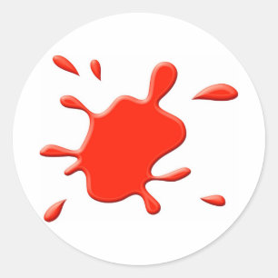 Rode verf splodge ronde sticker