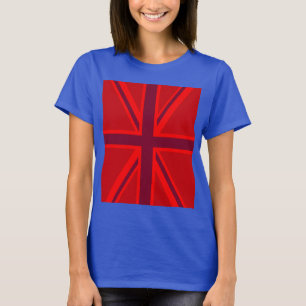 Rode versie Britse Union Jack decor T-shirt