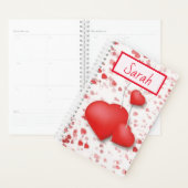 Rode Verspreide Harten en Liefde Gepersonaliseerd Planner (Display)