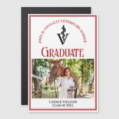 Rode Veterinaire School Foto Afstuderen Magnet Kaa (Voorkant / Achterkant)