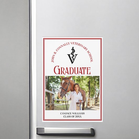 Rode Veterinaire School Foto Afstuderen Magnet Kaa