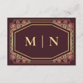 Rode Victoriaans Gotische Rozen & Thorns bruiloft  Informatiekaartje (Achterkant)