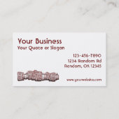  rode Victoriaans huizen visitekaartjes (Achterkant)