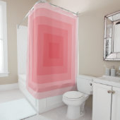 Rode Vierkante Geometrisch Douchegordijn (In situ)