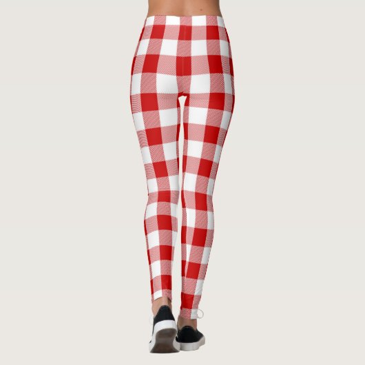 Rode vierkantjes leggings (Achterkant)