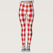 Rode vierkantjes leggings (Voorkant)