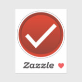 Rode vinkje sticker (Vel)