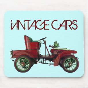 RODE VINTAGE AUTO,KLASSIEK AUTOMOTIEF,Teal Blauw Muismat