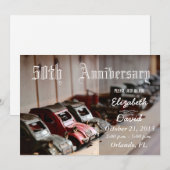 Rode Vintage Auto's 50ste Verjaardag Kaart (Voorkant / Achterkant)