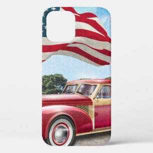 Rode vintage haalt vrachtwagen op met Amerikaanse iPhone 12 Hoesje