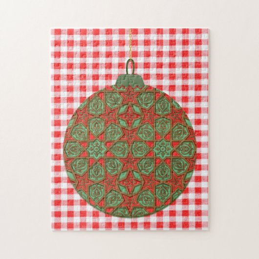 Rode Vintage Kerst Leuke Retro Puzzel (Verticaal)