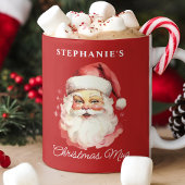 Rode Vintage Retro Kerstman Kerst Koffiemok