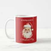 Rode Vintage Retro Kerstman Kerst Koffiemok (Links)