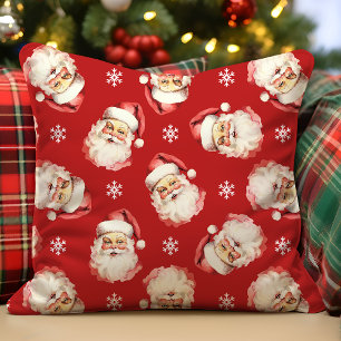 Rode Vintage Retro Kerstman Kerst Kussen