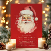 Rode Vintage Retro Kerstman Kerstfeest Kaart
