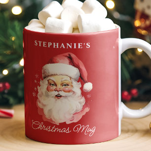 Rode Vintage Retro Kerstman Kerstmis Koffiemok