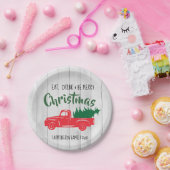 Rode Vintage Truck Rustic Christmas Paper Bord (Feest)