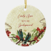 Rode Vintage Vogel Bruidsmeisje Ornamenten (Voorkant)
