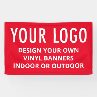 Rode Vinyl Banner Zakelijk Logo Binnen of Buiten